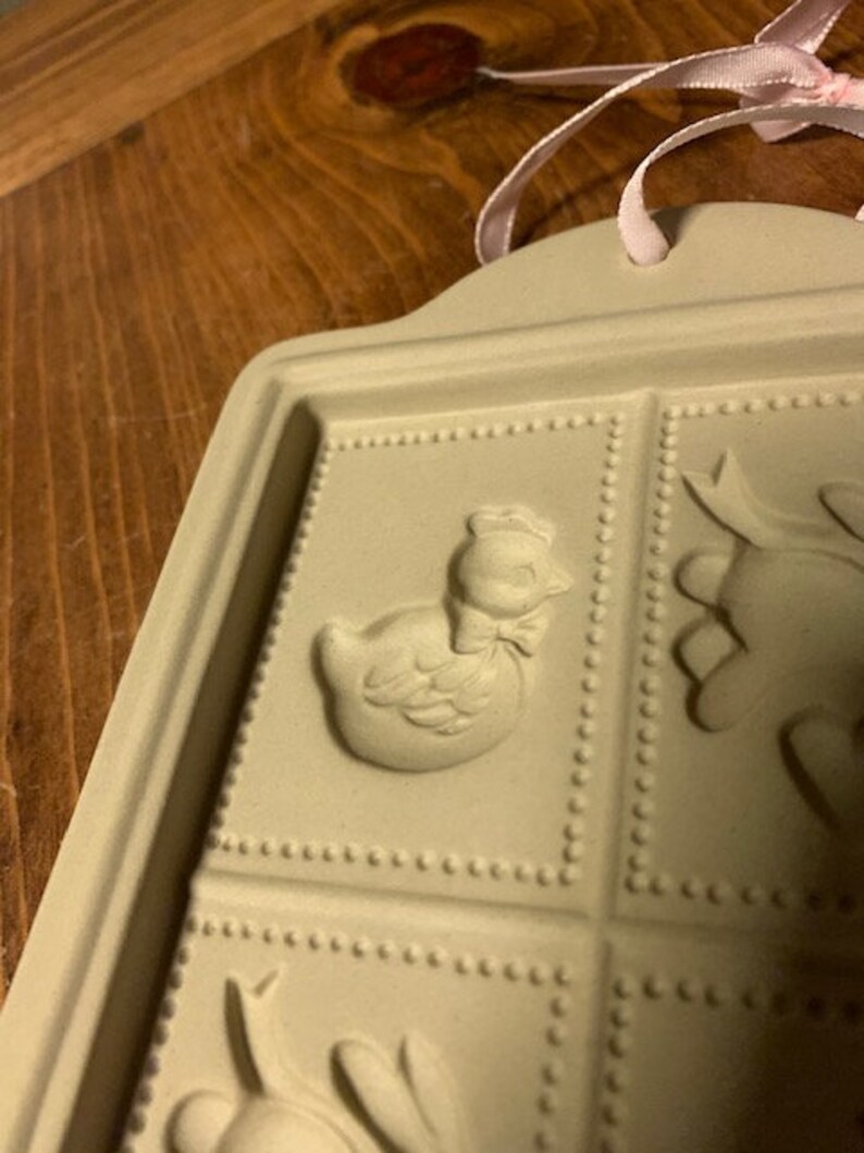 Ceramic Cookie Mold With Rabbit Chicken and Sheep Etsy