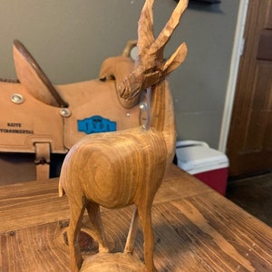 Hand Carved Wooden Antelope from Kenya