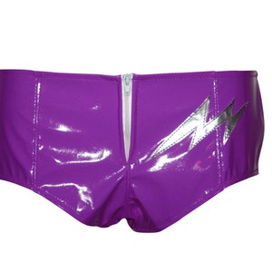 PVC Purple Pink Red Mini Hotpants Black Shorts Fetish Clubwear Sizes 6-30 Made In The UK