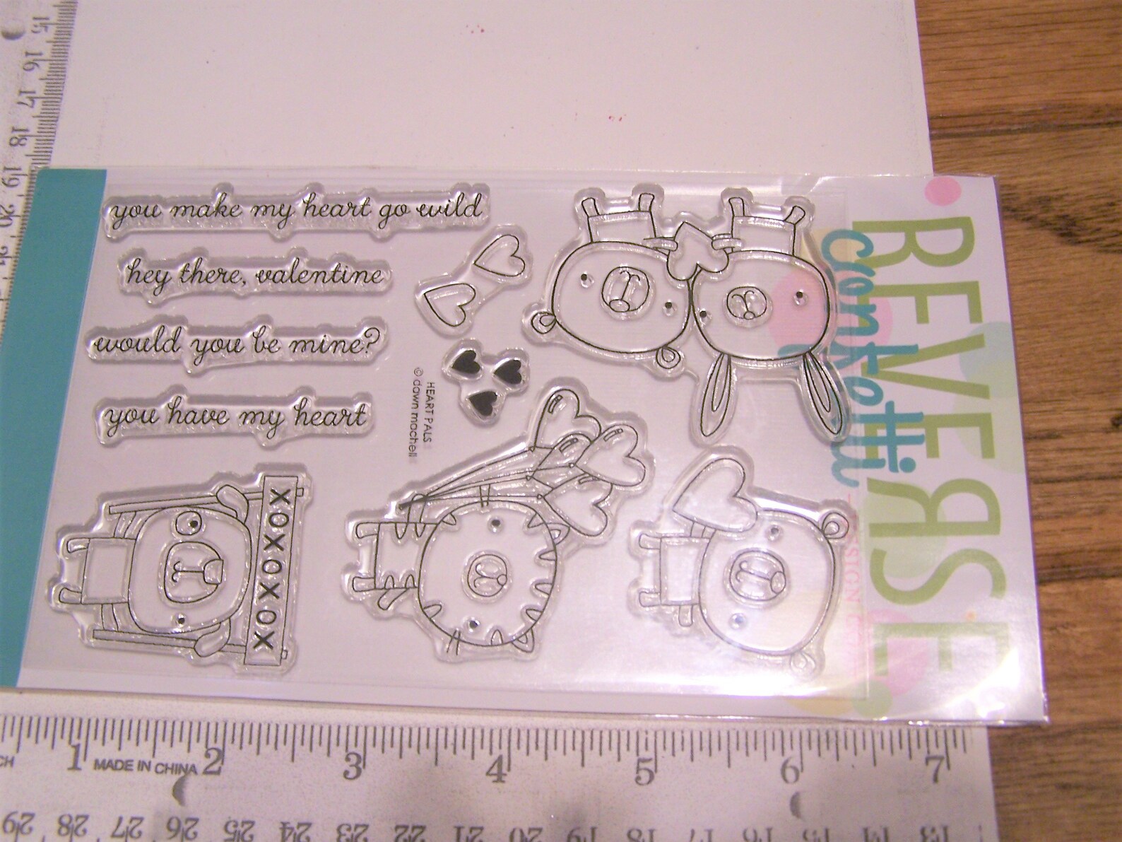 Reverse Confetti Heart Pals Clear Stamp Set Valentine Etsy UK