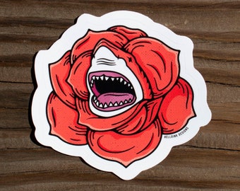 CORAL Sharose – 3.5" x 3.5" Die Cut Sticker by Hello INK