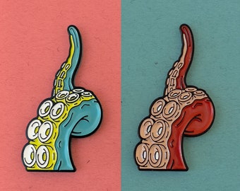 Octopus High Five! -  Enamel Pin by Helloink