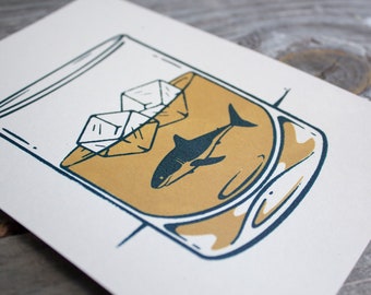 Whiskey with a bite – 5" x 7" Screenprint by Hello INK