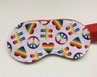 Love & Pride! Pride sleep mask, eye mask, eye shade, Travel sleep mask , Festival sleep mask, Eco Friendly gift, Vegan eye mask