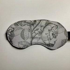 Living Garden! Flower sleep mask, eye mask, Travel sleep mask , Grey sleep mask, Zero Waste mask, Eco Friendly, Vegan Sleep mask, sleep mask