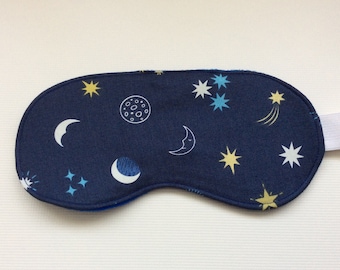 Antifaz para dormir con diseño de planetas que brillan en la oscuridad, antifaz de viaje.