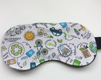 Go Green sleep mask, sleep mask, eye shade, Travel sleep mask , Festival sleep mask, Zero Waste sleep mask, Eco Friendly gift, Vegan mask