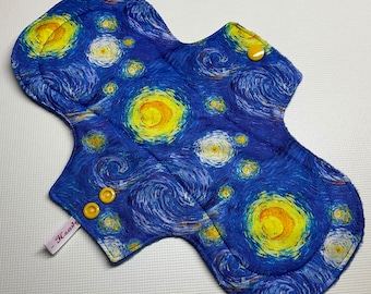 Van Gogh Starry Night Cloth Pad, Reusable Period Panty Liner