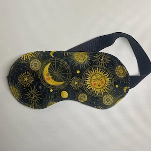 Celestial Sun & Moon Sleep Mask: Soft Fleece Travel Eye Mask