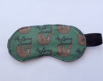 Faultier Schlafmaske, "My Spirit Animal" Design, Reise Augenmaske