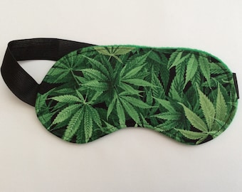 Cannabis sleep mask, Marijuana sleep mask, Adult sleep mask, Ganja Sleep mask, Festival mask,  Eye mask, Blackout mask, Hemp sleep mask