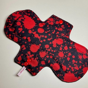 Blood Splatter Reusable Cloth Pad, Organic Cotton Zorb