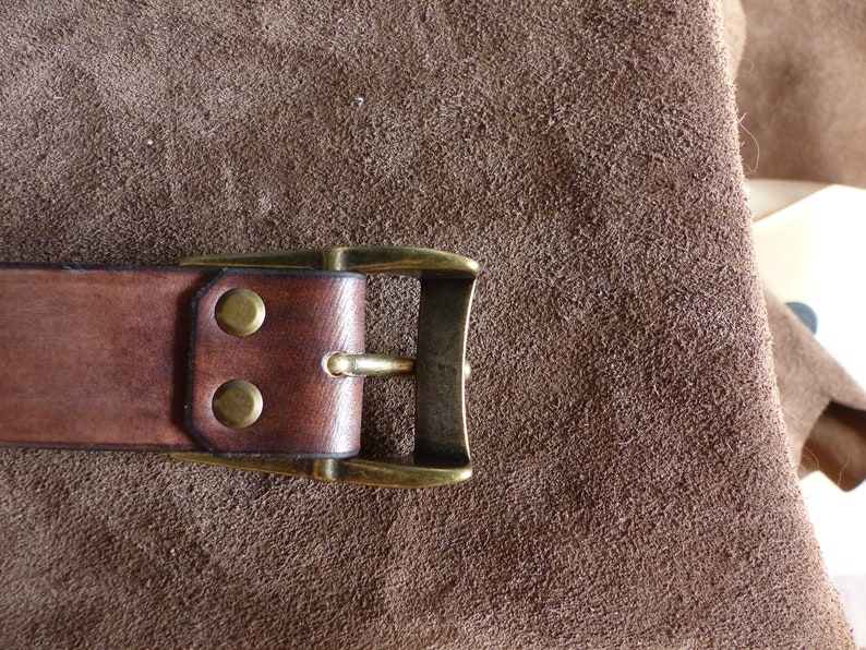 Ceinture cuir homme Marron Vintage image 4