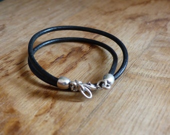 Bracelet cuir noir