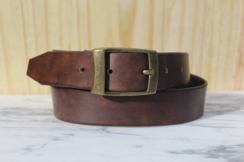 Ceinture cuir homme Marron Vintage image 1