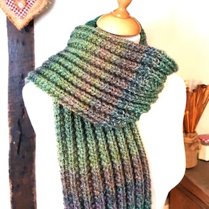 Hand-Knitted Chunky Knit Multi-Coloured Soft Warm Long Scarf