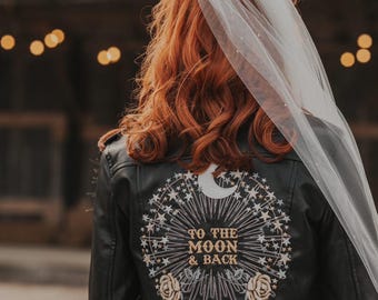 Chaqueta de cuero para novia, chaqueta de novia personalizada