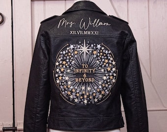 TheBrodieBride Custom Leather Jacket, Custom Mrs Jacket, Bride Leather Jacket, Personalized Leather Jacket, Custom Bride Jacket, Mrs Leather Jacket