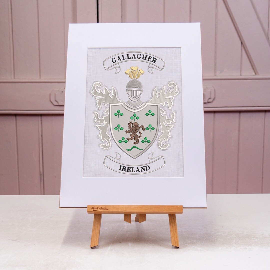 GALLAGHER Family Crest Shield Coat of Arms Ireland Family Etsy