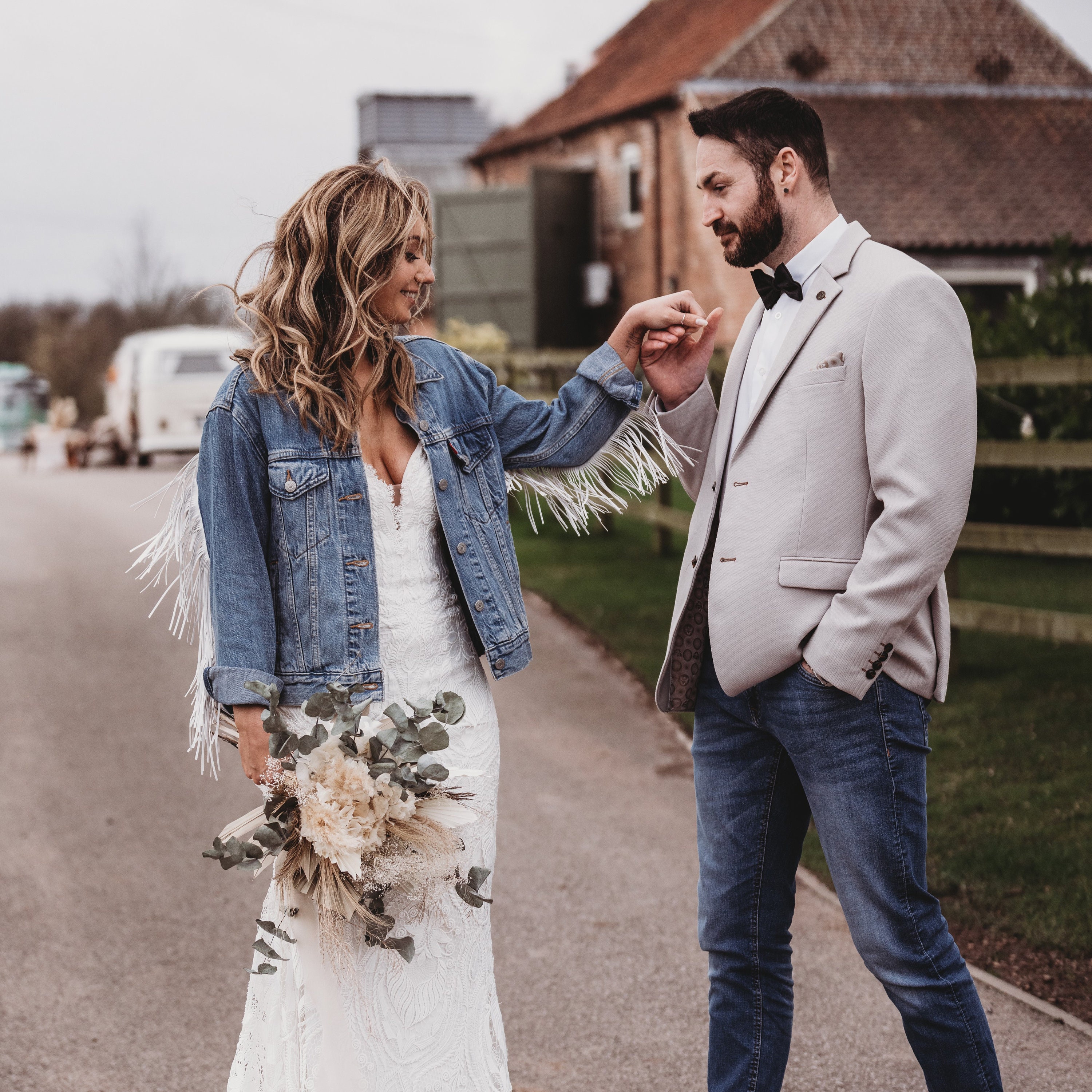 Denim jacket wedding guest hot sale
