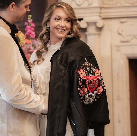 Embroidered Leather Jacket Embroidery Leather Jacket