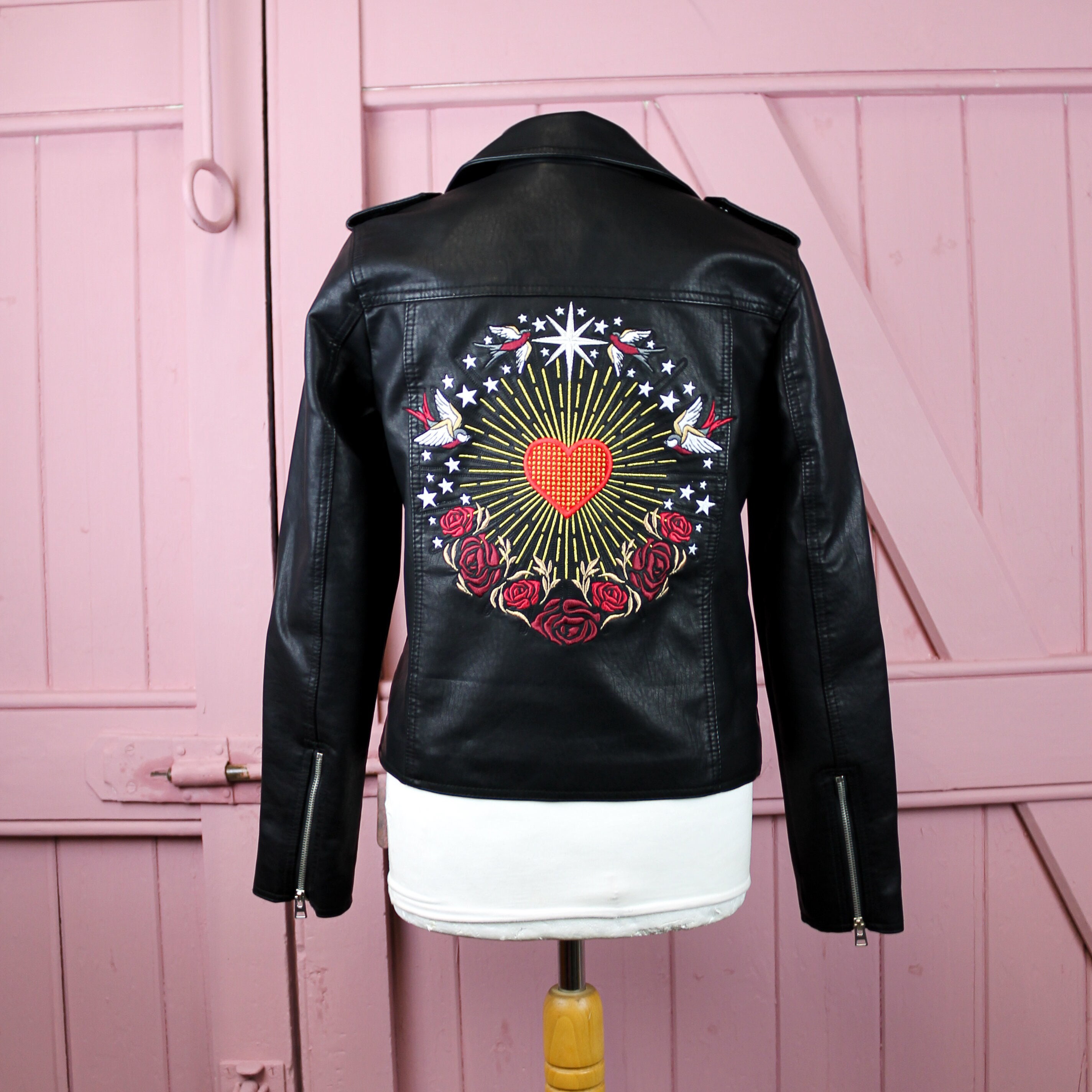 Valentines Heart Bride Leather Jacket Stunning Bridal Cover up