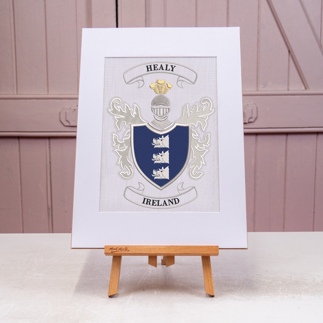 HEALY Family Crest Shield Coat of Arms Ireland Family Heraldry Etsy