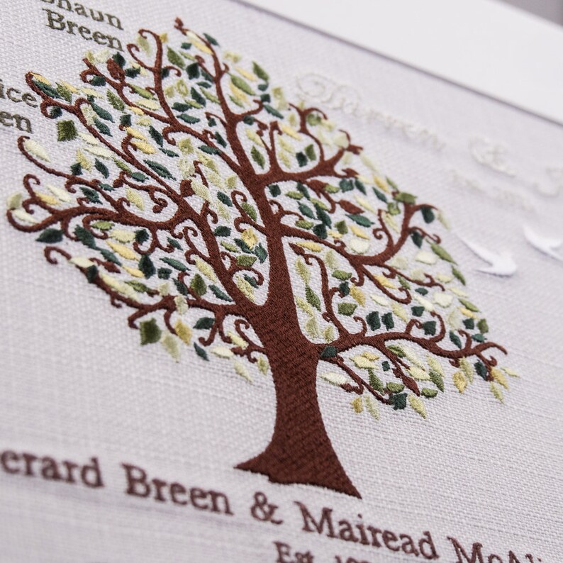 Embroidered Family Tree Tapestry Best Wedding Gift for Couple image 2