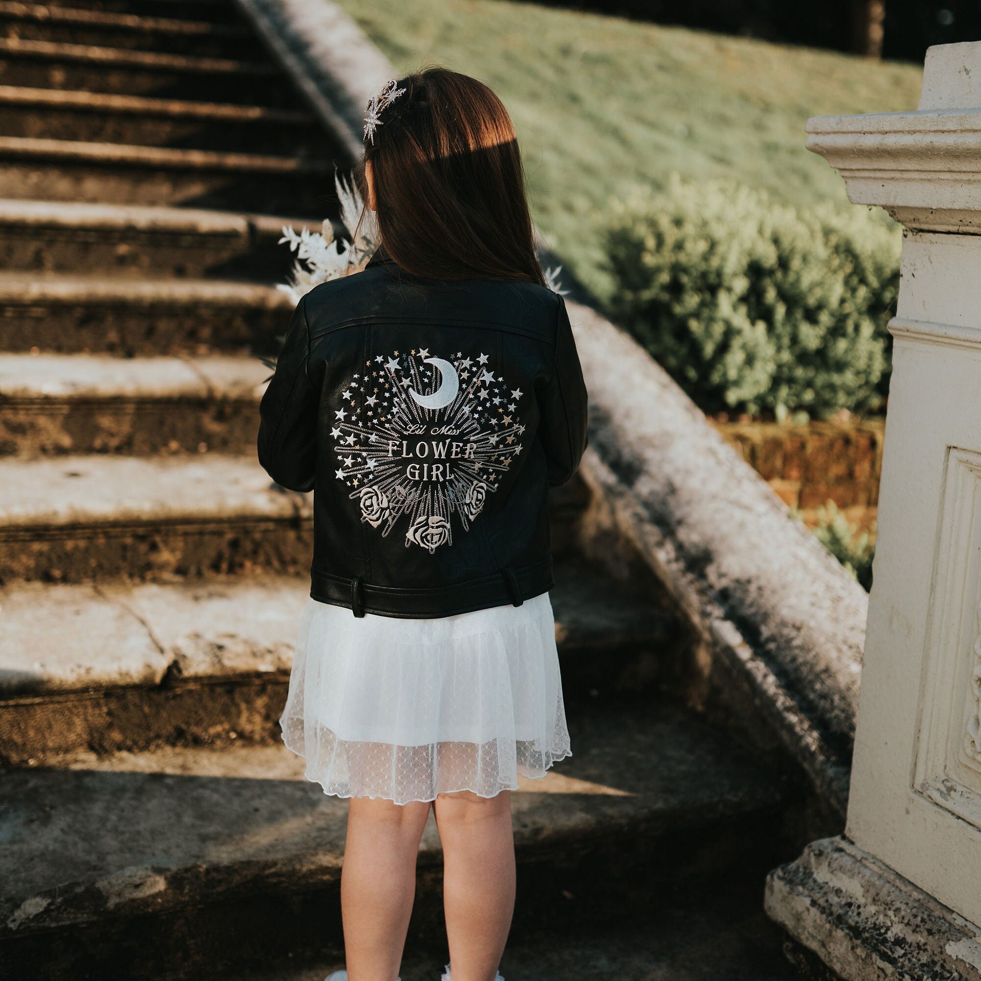 Flower Girl Jacket Celestial Starry Night Black Boho Faux Etsy UK