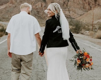 Til Death Jacket Wedding Leather Jacket Custom Leather Jacket Bride Leather Jacket Black Wedding Dress Gothic Wedding Couple Pinky Promise