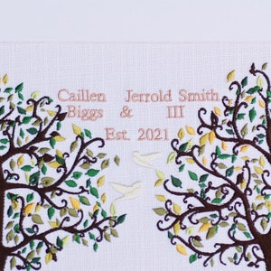 Embroidered Family Tree Tapestry Best Wedding Gift for Couple image 5