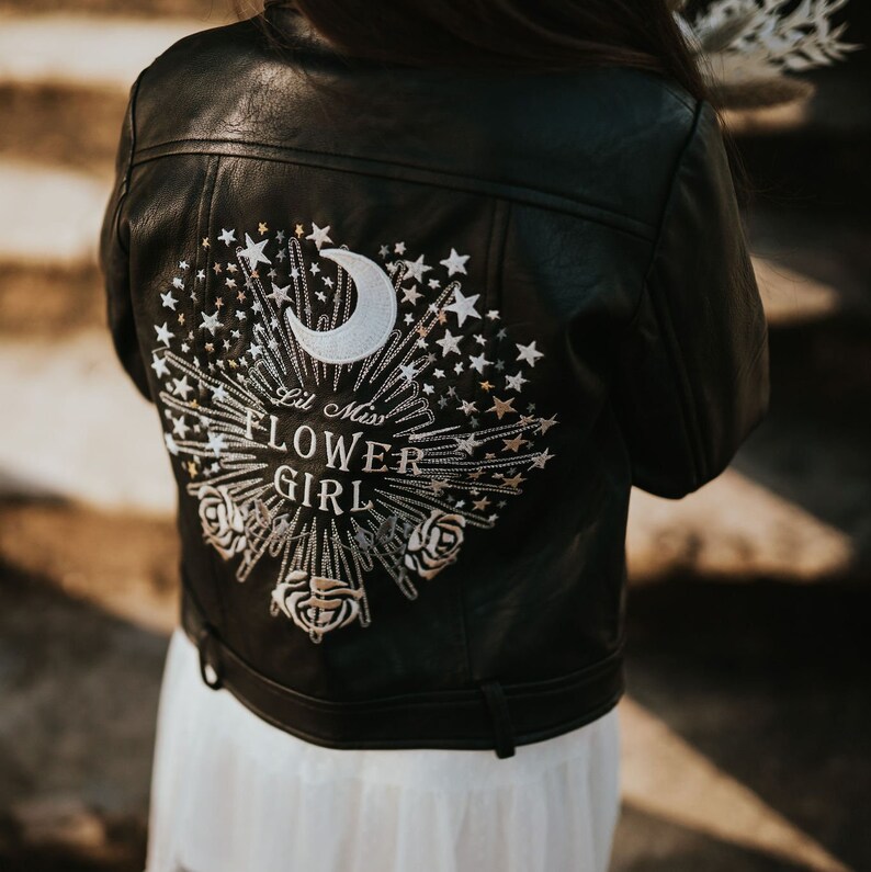 Flower Girl Jacket Celestial Starry Night Black Boho Faux Etsy UK