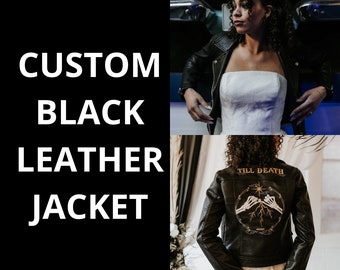 Completely Custom Jacket Women's Embroidered Wedding Bride Leather Jacket Personalized Jacket Bride Leather Jacket