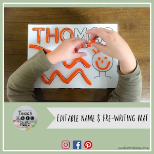 Editable Name & Pre-Writing Playdough Mat