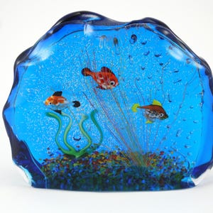 Artistiek aquarium in mURANO-glas