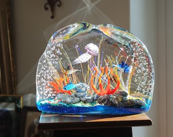 Aquarium artistique en verre de Murano