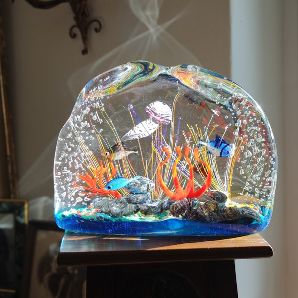 Aquarium artistique en verre de Murano