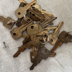 Mini Quadratische Messing Schlüssel - Set von 20
