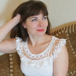 Cuello de crochet/Cuello de crochet de encaje/Cuello hecho a mano/Cuello de estilo vintage/Cuello de algodón/Collar de crochet/Accesorio para el cuello/Cuello desmontable/regalo