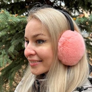 rex rabbit earmuffs, ear muffs pink, fur earmuffs, rabbit earmuffs, ear muffs for women, fluffy fur earmuffs, winter earmuffs