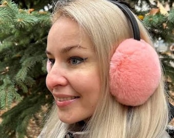 rex rabbit earmuffs, ear muffs pink, fur earmuffs, rabbit earmuffs, ear muffs for women, fluffy fur earmuffs, winter earmuffs