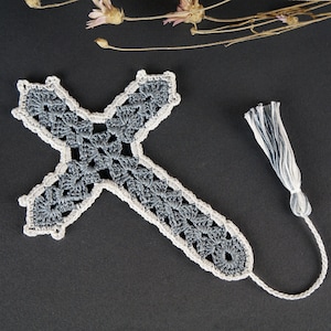 Crochet Cross Bookmark: Baptism Christening Gift (12&quot;)