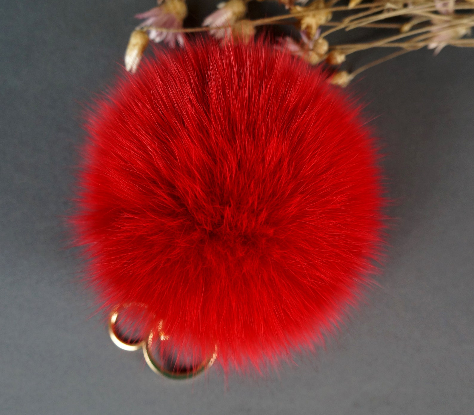 Fur keychain Fox fur keychain Pom pom keychain Fur key Etsy