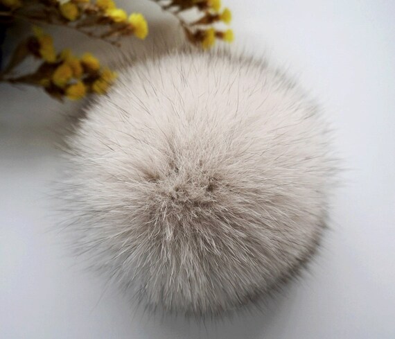 Gray Fur Pom Pom 