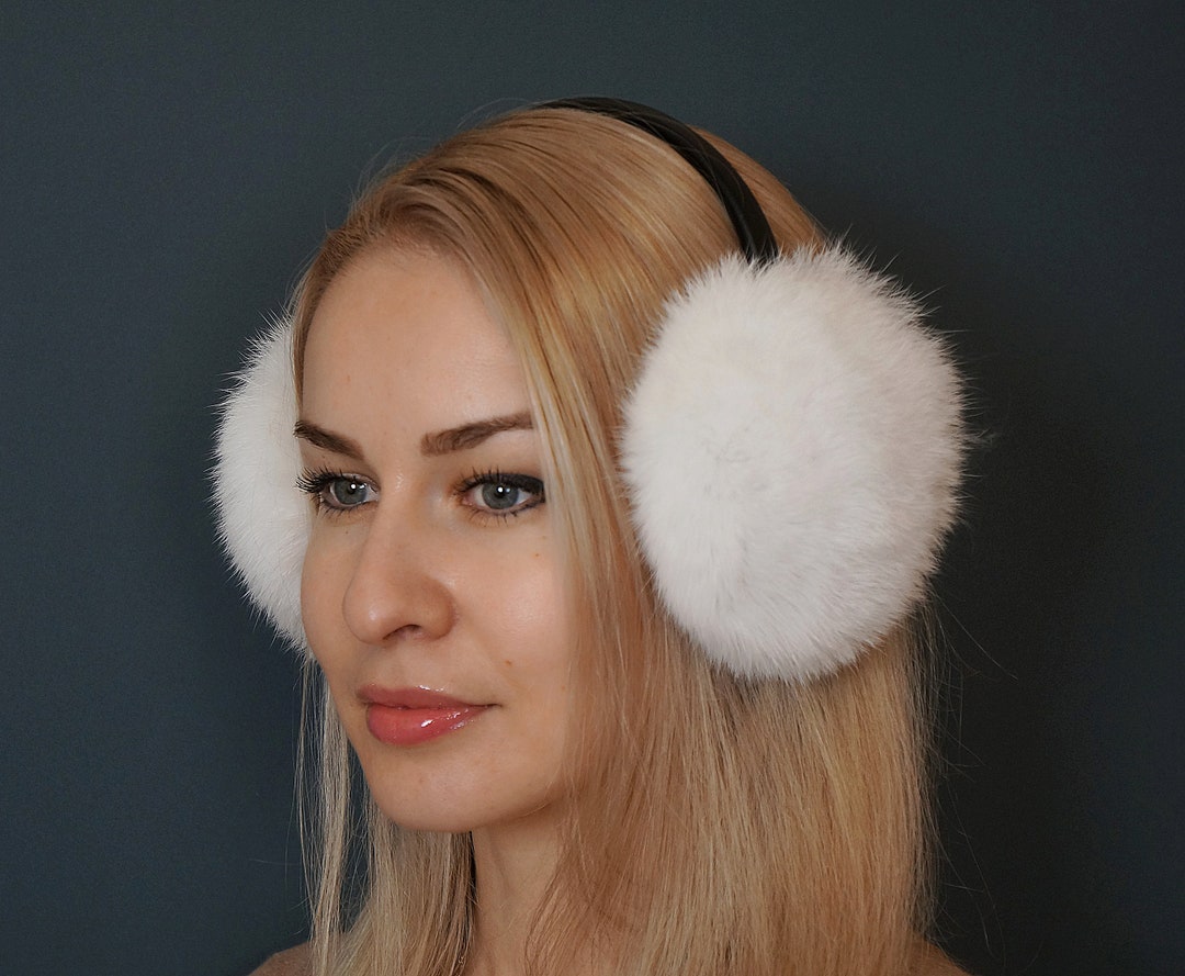 Real Fur Earmuffs, Rex Rabbit Earmuffs, Ear Muffs White, Rabbit Earmuffs, Fur Earmuffs, Fluffy ...