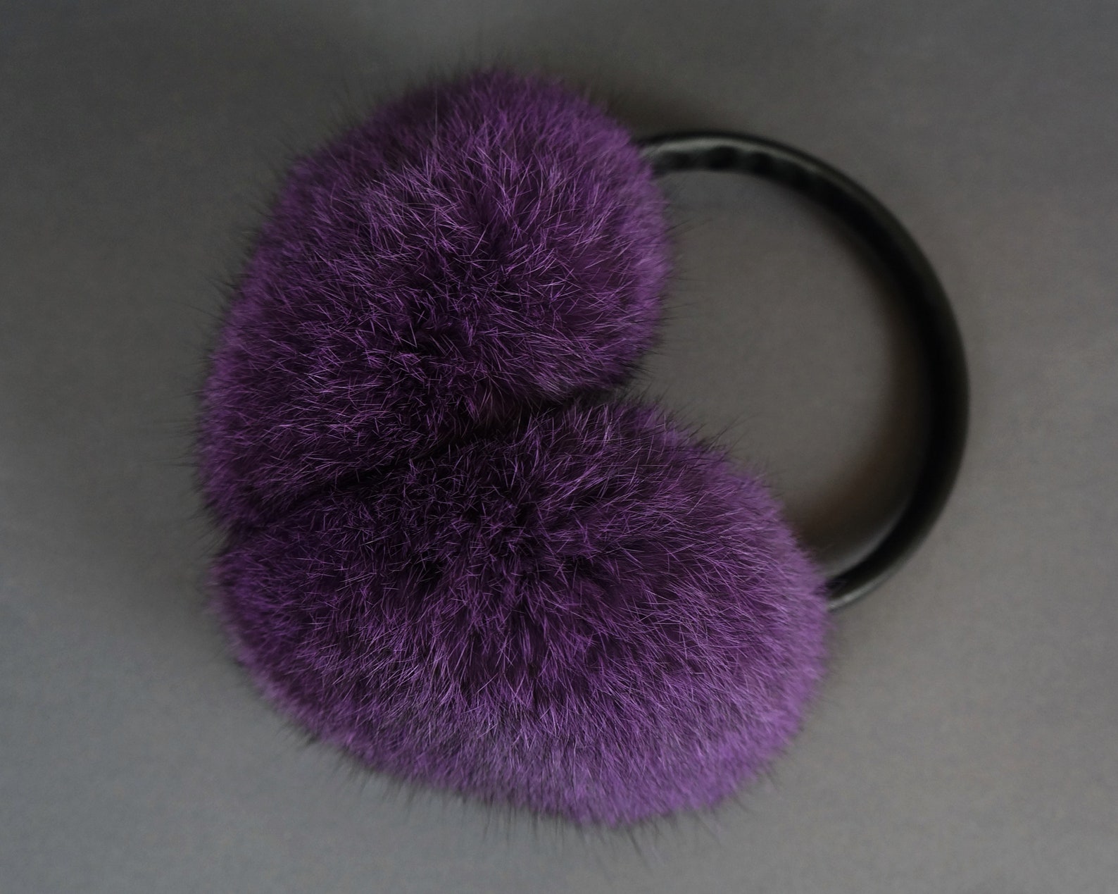 Earmuffs purple Real fur earmuffs Earmuffs fur Rabbit fur Etsy