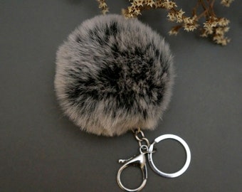 fur keychain, fur pom pom keychain, key fob for car, faux fur keychain, fake fur keyring, fur ball keychain, bag charm