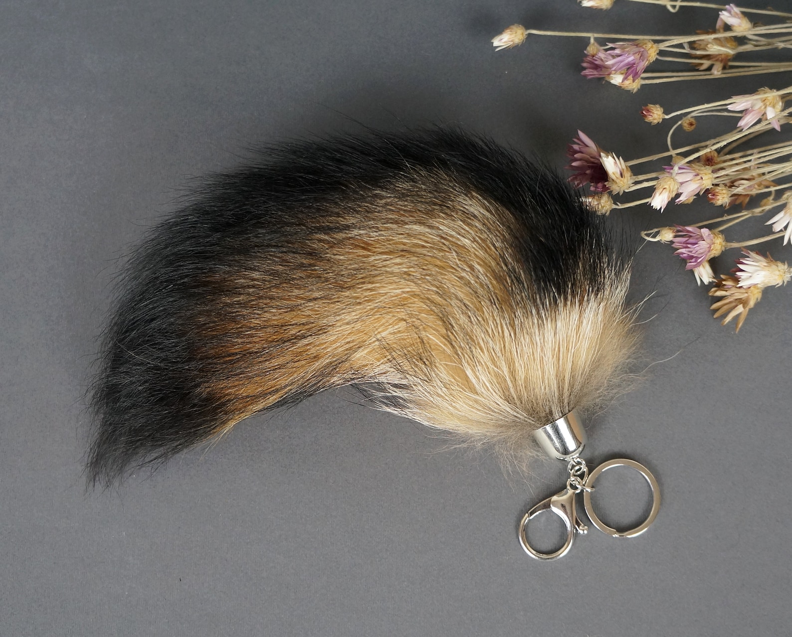 Tail Keychain Fur Keychain Raccoon Tail Raccoon Tail Etsy