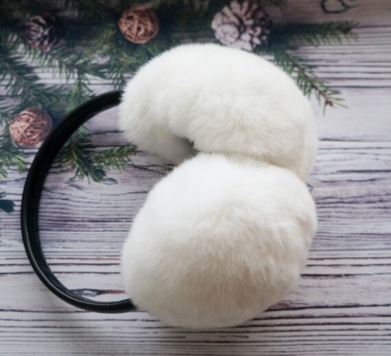Real rabbit head ear warmer Lupidyyxun Real Rabbit Fur Headband Scarf for Women Knitted  main image 3
