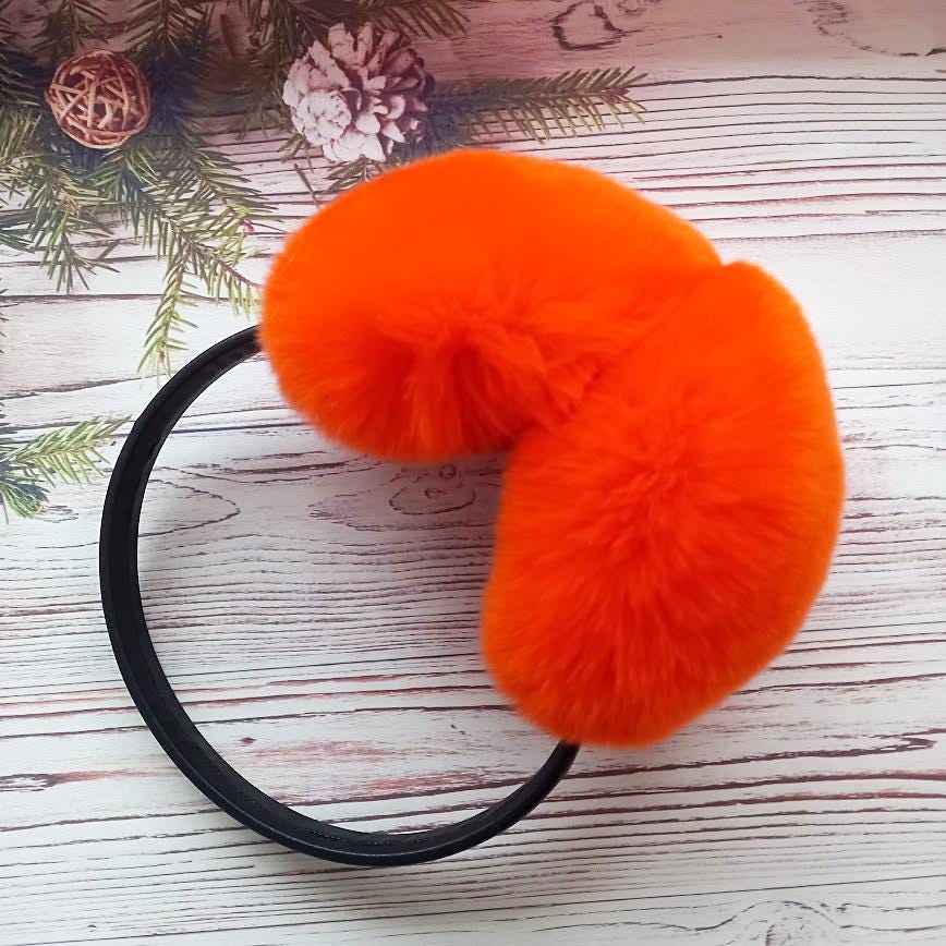 Orange Rex Rabbit Fur Earmuffs: Winter Ear Warmers - Etsy